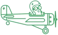 green plane bird
